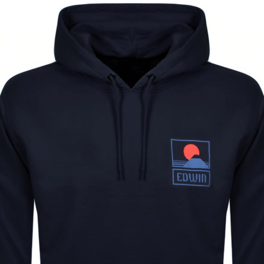 Alternative Image for ProductEdwin Sunset Logo Hoodie Navy2